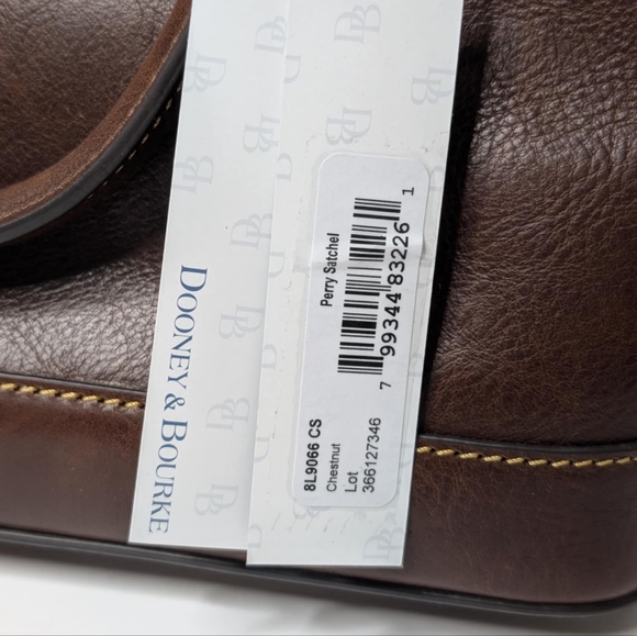 Dooney Bourke Handbag Perry Chestnut Florentine Leather Satchel Tote W/ Dust Bag - Picture 3 of 9